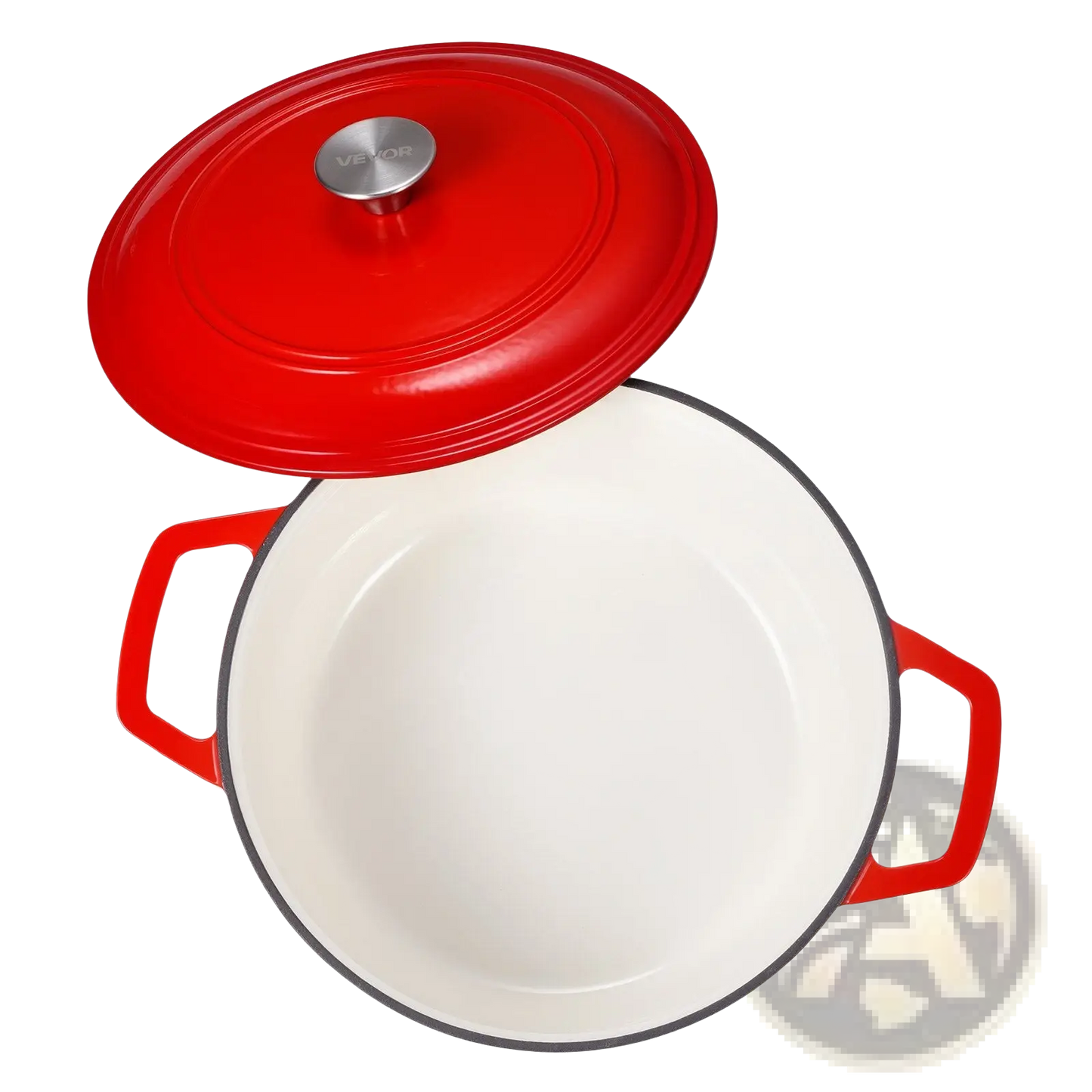 Enameled Cast Iron Dutch Oven Heavy-Duty Cookware With Lid Handles 6 Qt Red