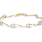 10k Two-Tone Gold 1/3 Cttw Diamond Pave Set Heart S-Link 7.25" Bracelet (I-J Color, I2-I3 Clarity)