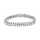 14K White Gold 5.0 Cttw Princess Cut Diamond 7" Invisible Set Wavy S-Link Tennis Bracelet (G-H Color, SI1-SI2 Clarity)