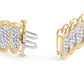 10k Yellow Gold 5.00 Cttw Diamond Oval Banded Link Bracelet (I-J Color, I1-I2 Clarity) - 7" Inches