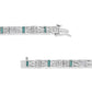 14K White Gold Princess-Cut white and Blue Diamond 3.00 cttw Fashion Link Bracelet (H-I Color, SI1-SI2 Clarity)