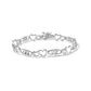 925 Sterling Silver 1/5 Cttw Diamond Double Heart Link Bracelet (I-J Color, I3 Clarity) - 7.25" Inches
