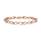 10K Rose Gold Plated .925 Sterling Silver 1/2 Cttw Diamond Infinity Link Tennis Bracelet (H-I Color, I2-I3 Clarity) -7â€
