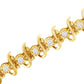 10KT Yellow Gold Plated .925 Sterling Silver 1 cttw Prong-Set Diamond Link Bracelet (J-K, I1-I2) - 7.5"