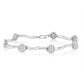 .925 Sterling Silver 1.0 Cttw Diamond Cluster Miracle-Set Station & Twisted Bar 7" Tennis Bracelet (H-I Color, I1-I2 Clarity)