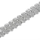 .925 Sterling Silver 3.0 Cttw Diamond Multi Row Cluster Slanted Wave Link 7-Â¼â€ Tennis Bracelet (I-J Color, I2-I3 Clarity)