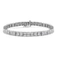 .925 Sterling Silver 2 Cttw Prong Set Round-Cut Diamond 4 Stone Box Link Bracelet (I-J Color, I3 Clarity) - 7.25"