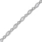 .925 Sterling Silver 1 cttw Diamond Double Leaf and Bezel Link Bracelet (I-J Clarity, I2-I3 Color) - Size 7.25"