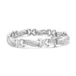 .925 Sterling Silver 1 3/4 Cttw Diamond Wave and X Link Tennis Bracelet (I-J Color, I3 Clarity) - 7"