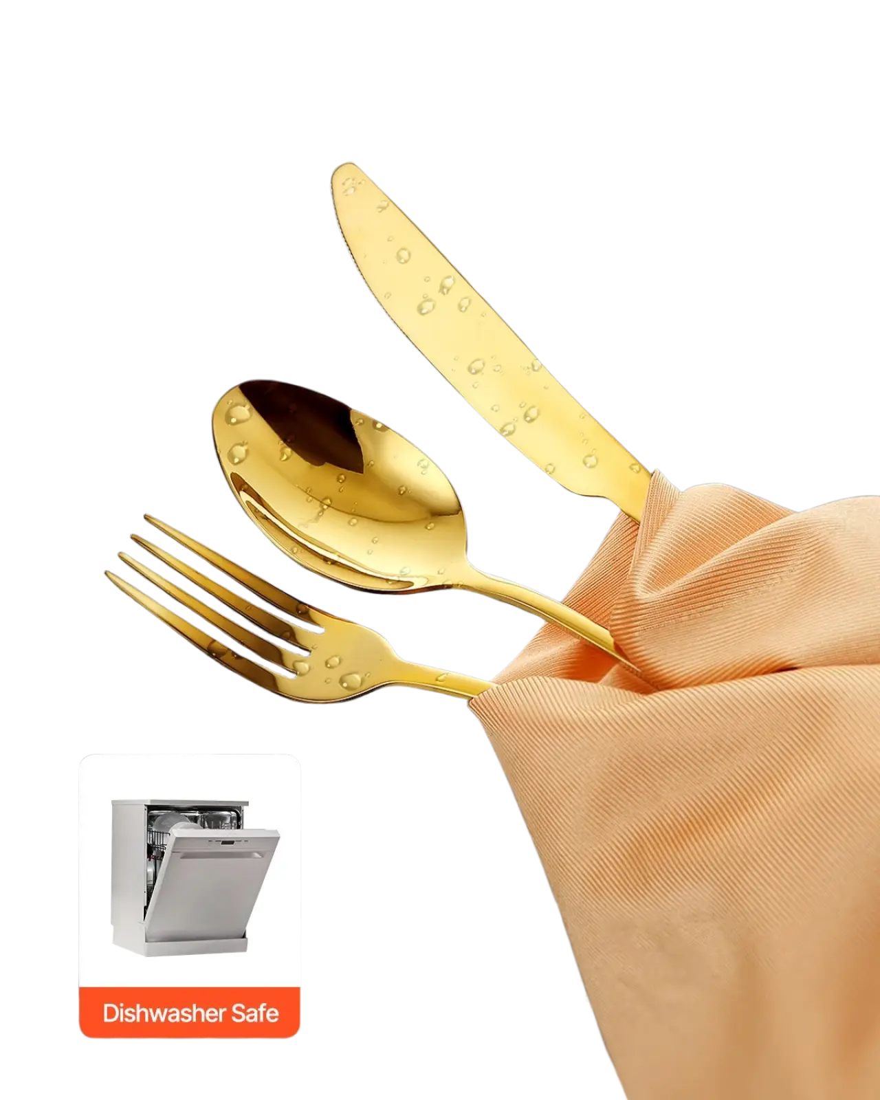 60 Piece Gold Stainless Steel Flatware Set for 12