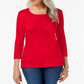 Karen Scott Women's Scoop Neck Top Red Size X-Large