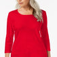 Karen Scott Women's Scoop Neck Top Red Size X-Large