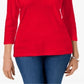 Karen Scott Women's Scoop Neck Top Red Size X-Large
