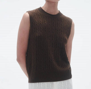 Guest In Residence - Cable Crew Neck Sleeveless Vest