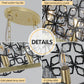 39" Contemporary Crystal and Black-Gold Pendant Chandelier
