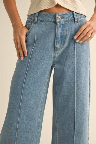 Miou Muse - Wide Hem Denim Pants