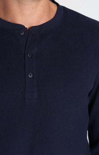 Jachs New York - Brushed Waffle Long Sleeve Henley