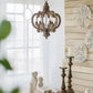 Farmhouse Chandelier, 6 Light Wood Chandelier Pendant Light Fixture With Adjustable Chain For Dining Room Living Room Entryway, Bulb Not Included