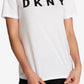 DKNY Women's Cotton Logo Print T-Shirt White Size Large