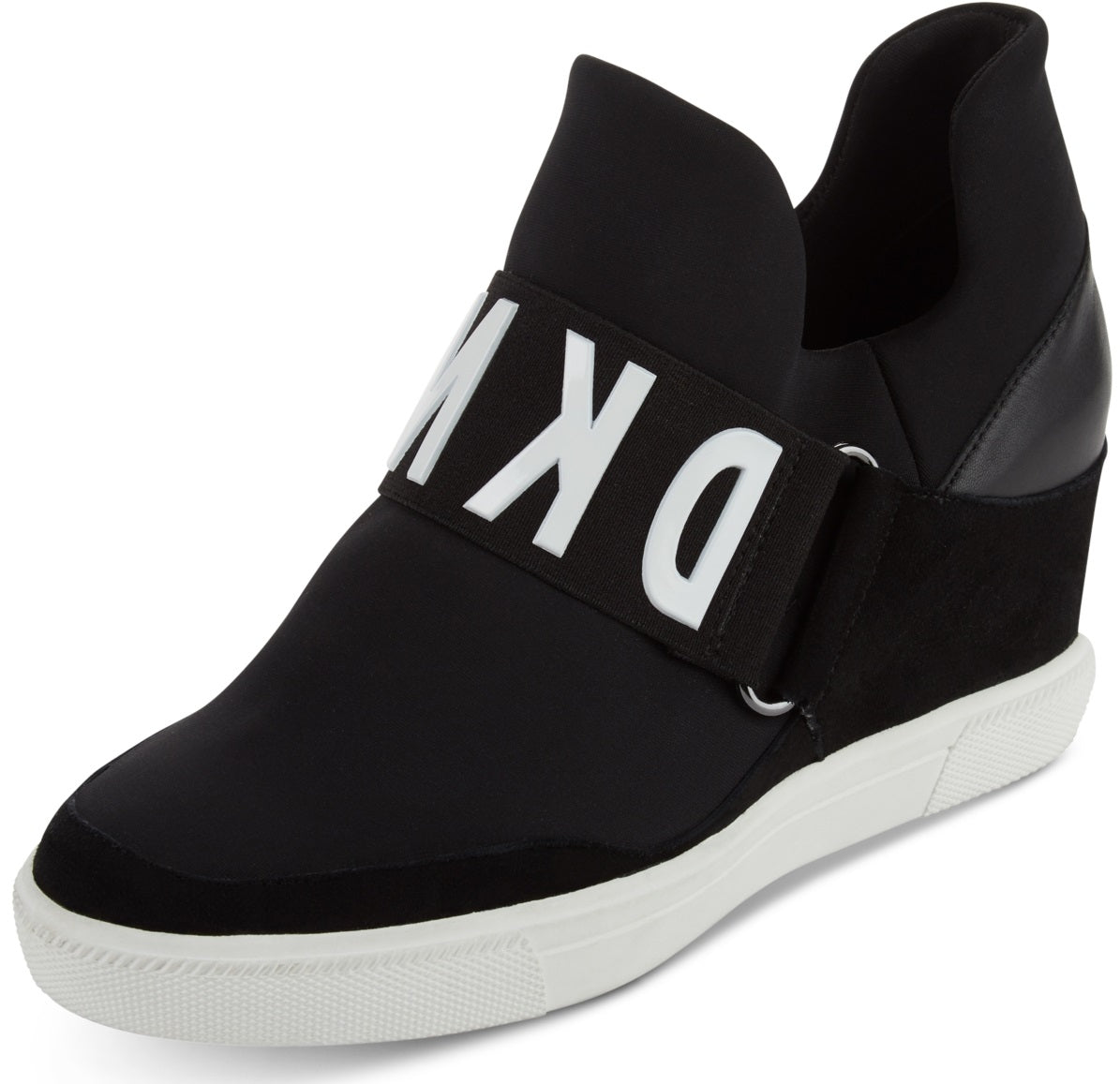 DKNY Women's Cosmos Wedge Sneaker Black Size 9