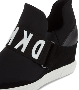 DKNY Women's Cosmos Wedge Sneaker Black Size 9