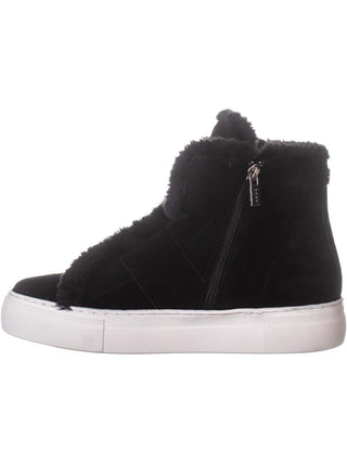 DKNY Women's Mason High Top Sne Leather Hight Top Pull On Fashion Sneakers Black Size 8.5