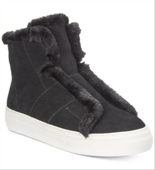 DKNY Women's Mason High Top Sne Leather Hight Top Pull On Fashion Sneakers Black Size 8.5