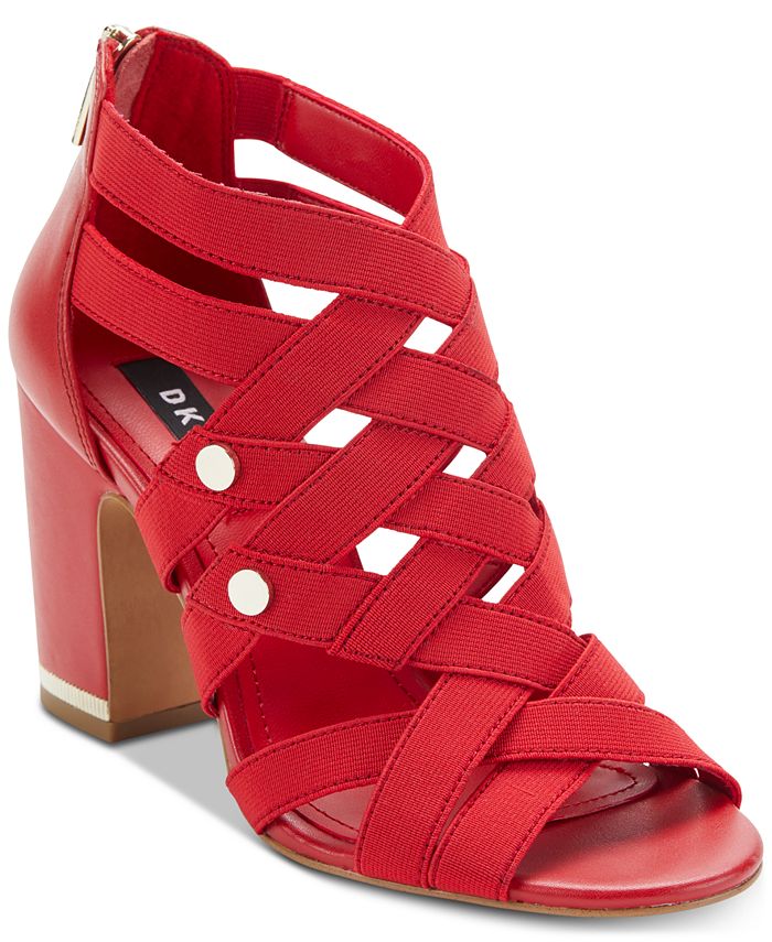 DKNY Women's Strap Open Toe Classic Pumps Red Size 8.5M