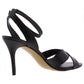 DKNY Women's Leather Open Toe Ankle Strap Classic Pumps Black Size 9