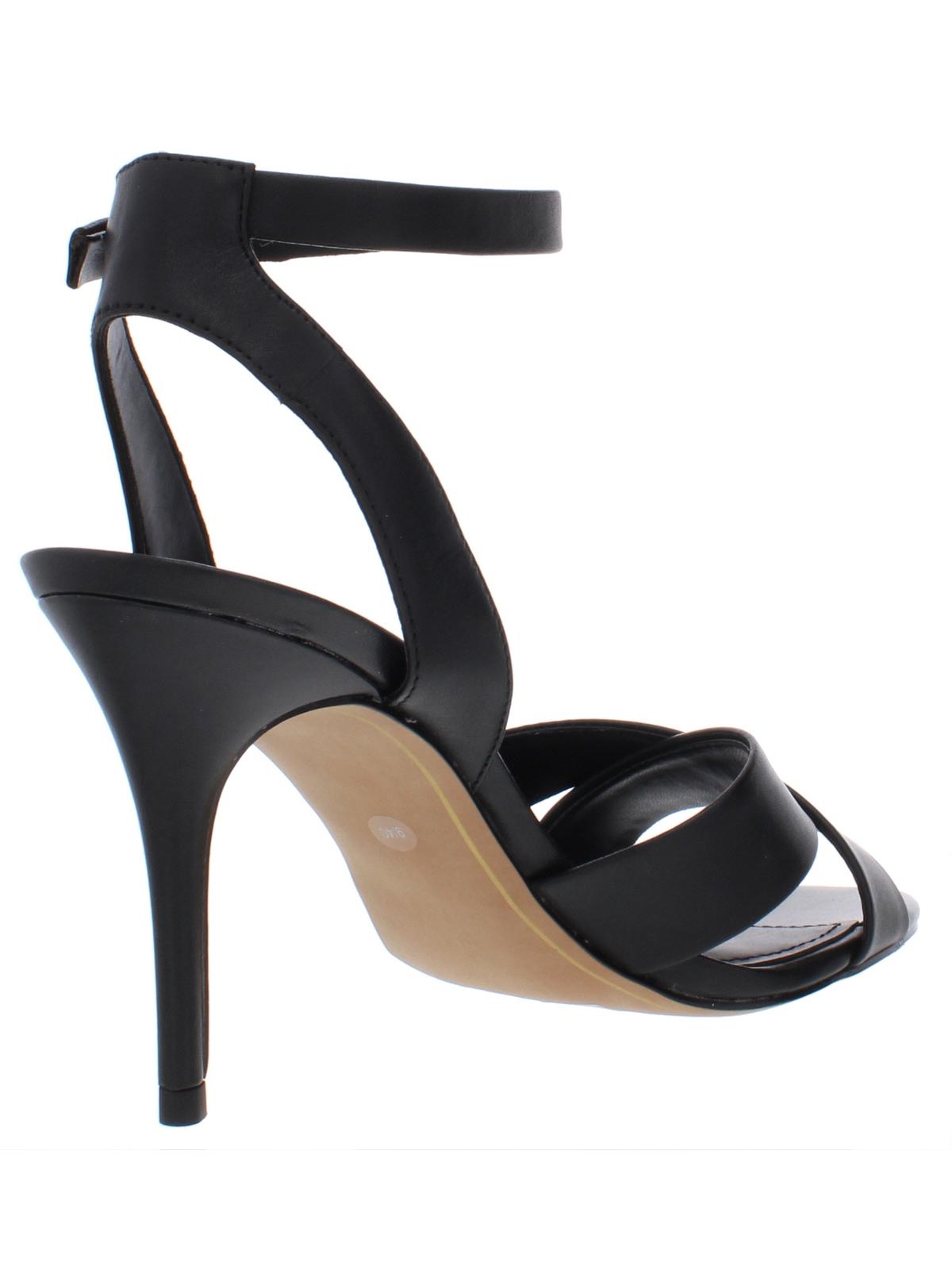 DKNY Women's Leather Open Toe Ankle Strap Classic Pumps Black Size 9