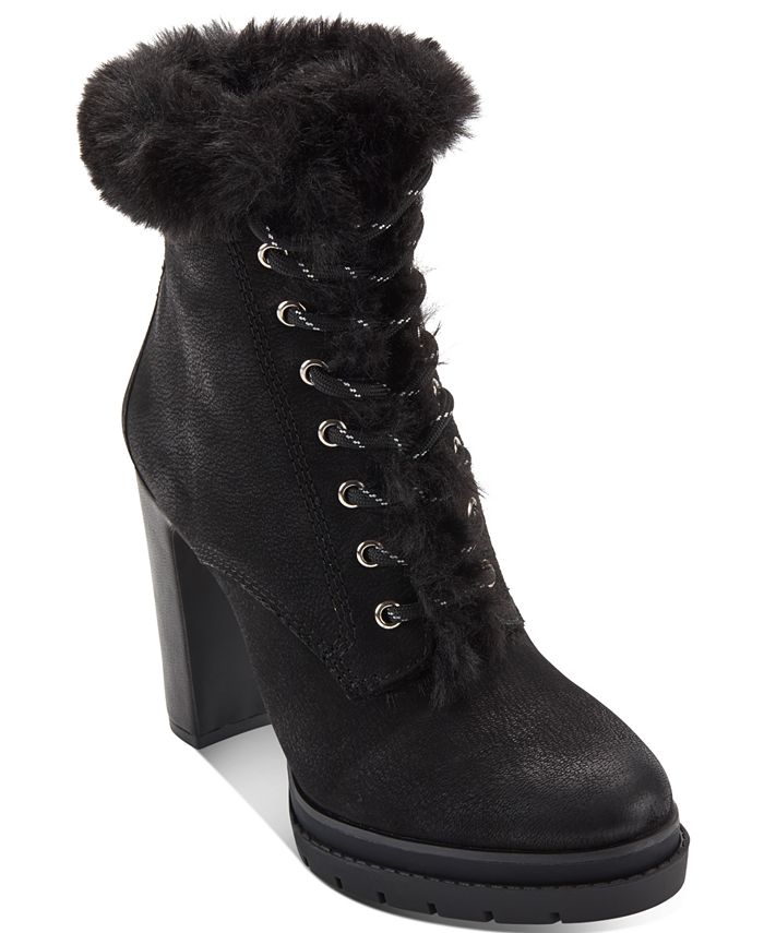 DKNY Women's Darcy Lace Up Dress Booties Black Size 9.5