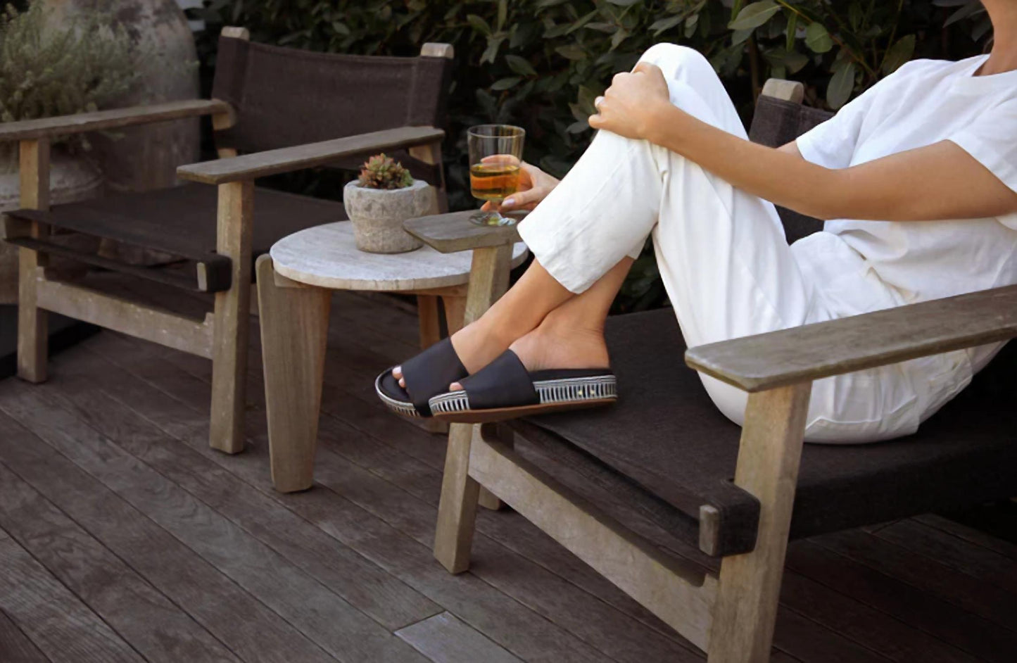 Beek - Women's Pelican Textile Leather Platform Sandal