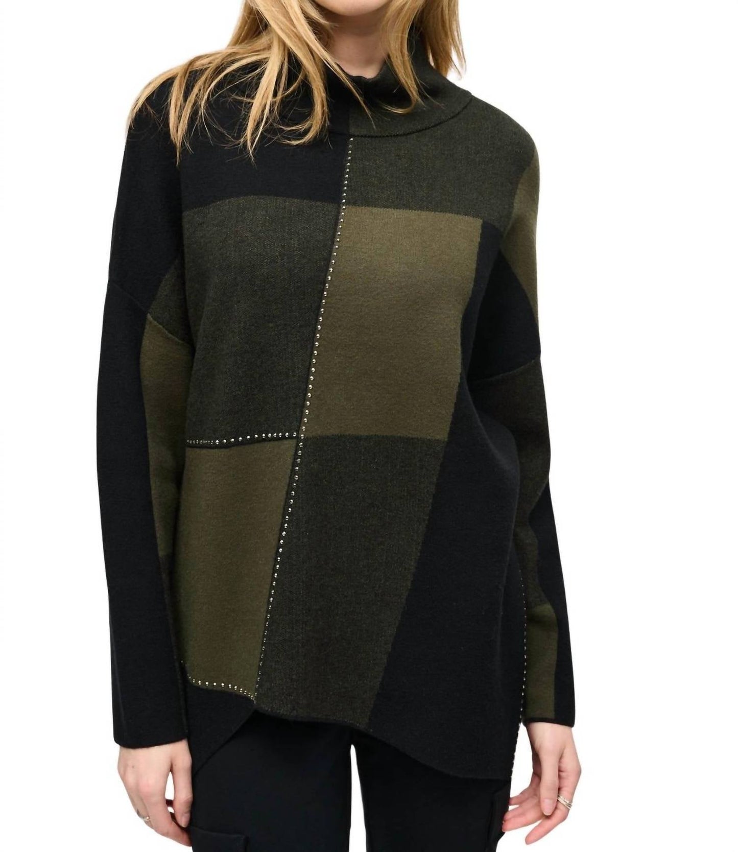 Joseph Ribkoff - Color Block Jacquard Knit Pullover Top