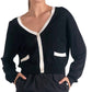 Elan - Accent Trimmed Cardigan