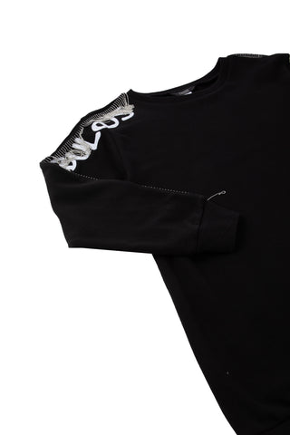 Truce Kids Black Embellished Cotton Dress Wake Up Fabulous - Available