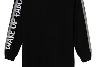 Truce Kids Black Embellished Cotton Dress Wake Up Fabulous - Available