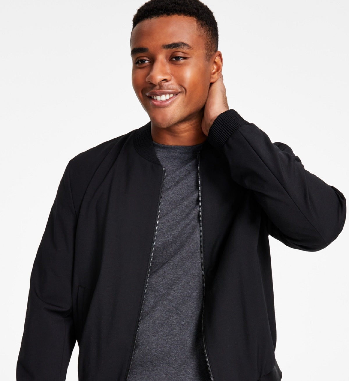 Hugo Boss Men's Extra Slim Fit Bomber Jacket Black Size 42