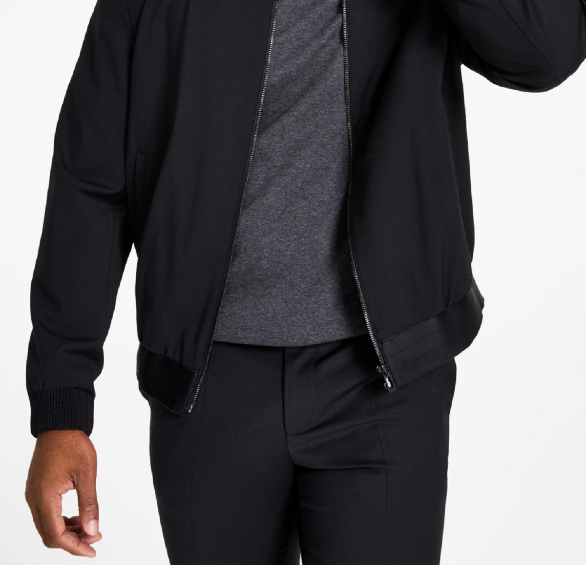 Hugo Boss Men's Extra Slim Fit Bomber Jacket Black Size 42