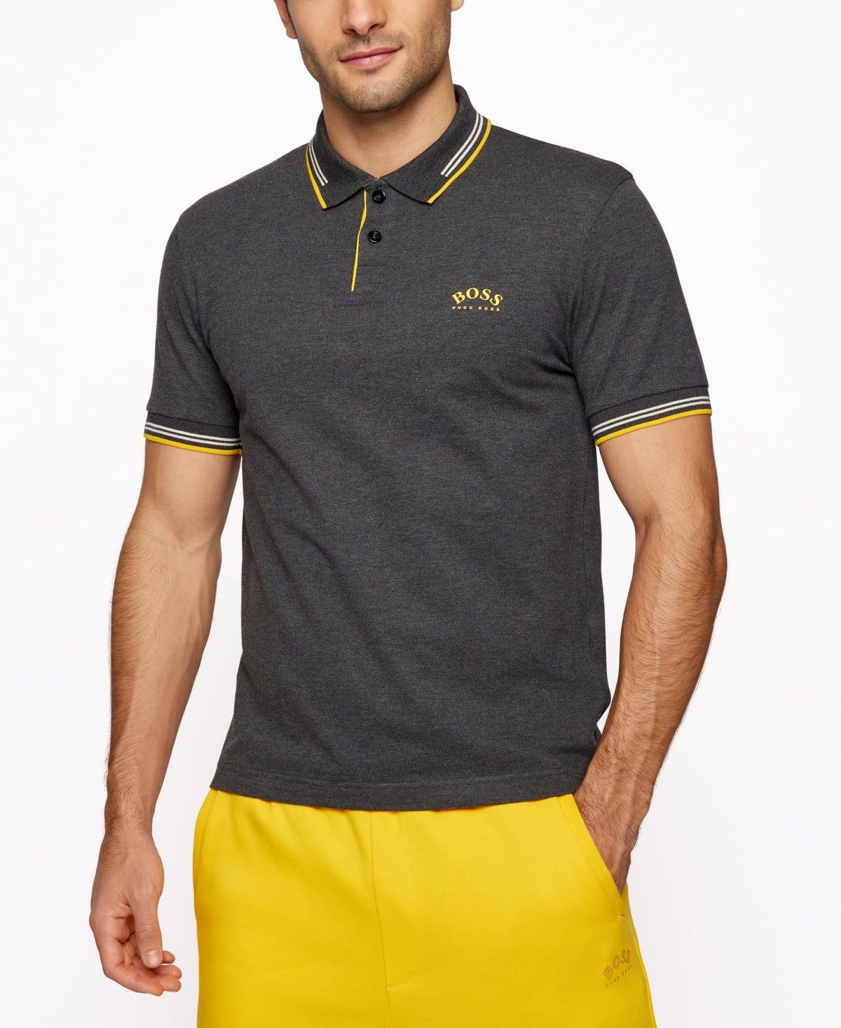 Hugo Boss Men's Slim Fit Polo Shirt Gray Size XL