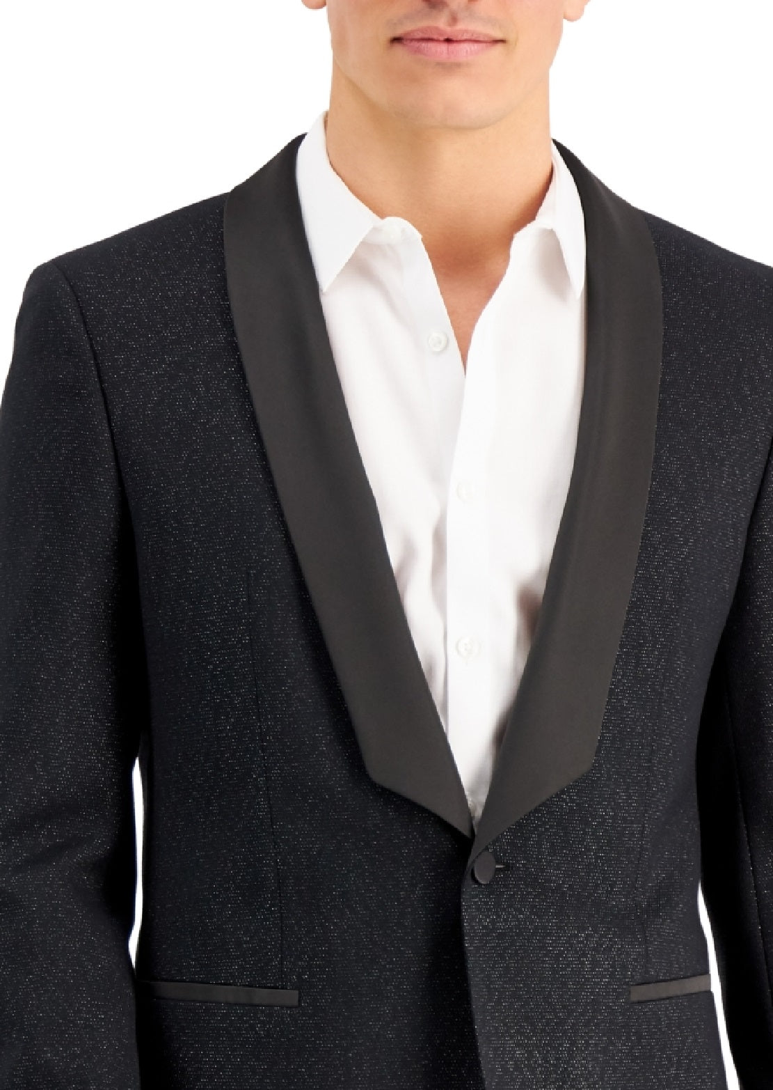 Hugo Boss Men's Slim Fit Black Lurex Jacket Black Size 42