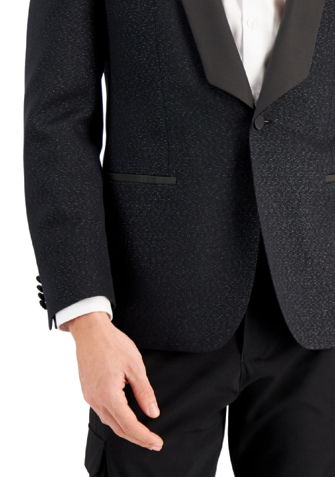 Hugo Boss Men's Slim Fit Black Lurex Jacket Black Size 42