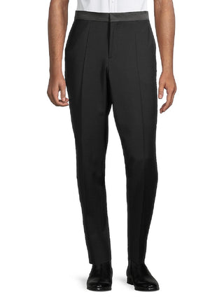 Hugo Boss Men's Getlin Two Tone Virgin Wool Blend Pants Black Size 34