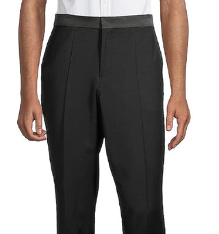 Hugo Boss Men's Getlin Two Tone Virgin Wool Blend Pants Black Size 34