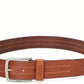 Hugo Boss Men's Stitch Leather Belt Brown Size 32