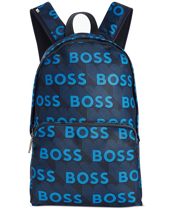 Hugo Boss Men's Repeating Logo Backpack Blue Size Regular