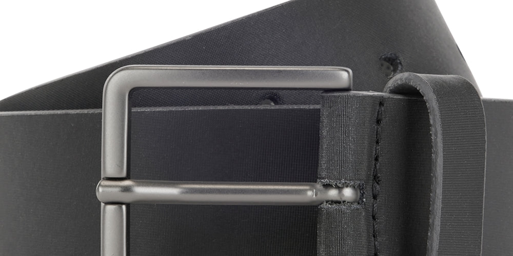 BOSS Men's Logo Embossed Leather Belt Blue Size 34