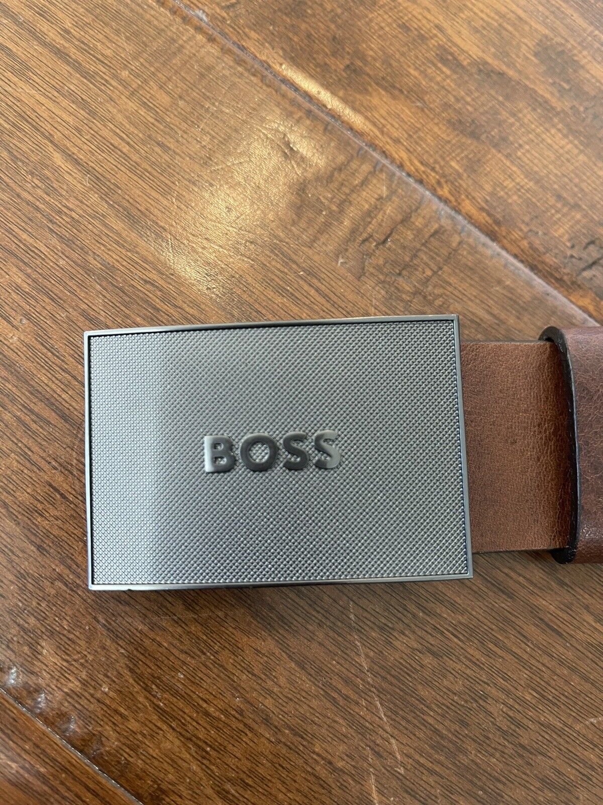Hugo Boss Men's Icon Leather Belt Brown Size 38