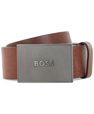 Hugo Boss Men's Icon Leather Belt Brown Size 36