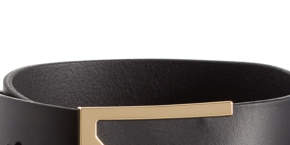 Hugo Boss Men's Designer Buckle Italian Leather Dress Belt Black Size Regular