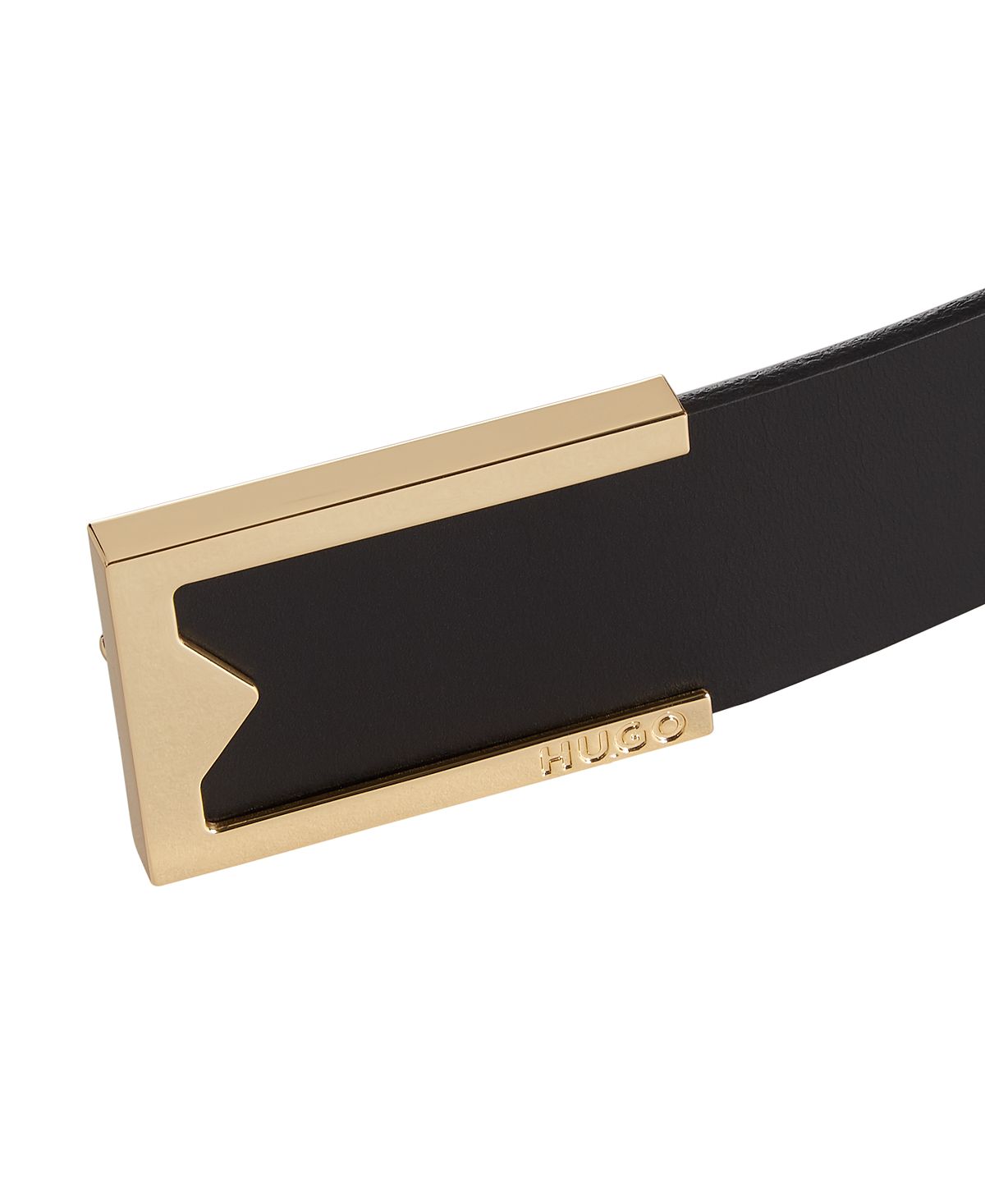 Hugo Boss Men's Designer Buckle Italian Leather Dress Belt Black Size 34